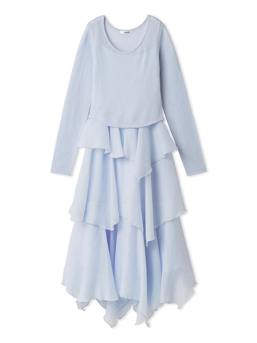 SNIDEL「シアーイレヘムニットコンビワンピース」|ワンピース|