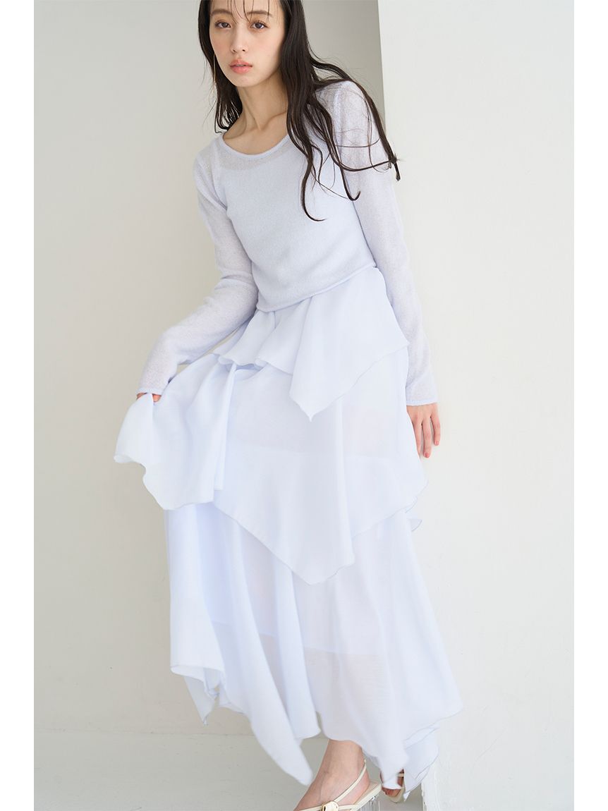 SNIDEL「シアーイレヘムニットコンビワンピース」|ワンピース|