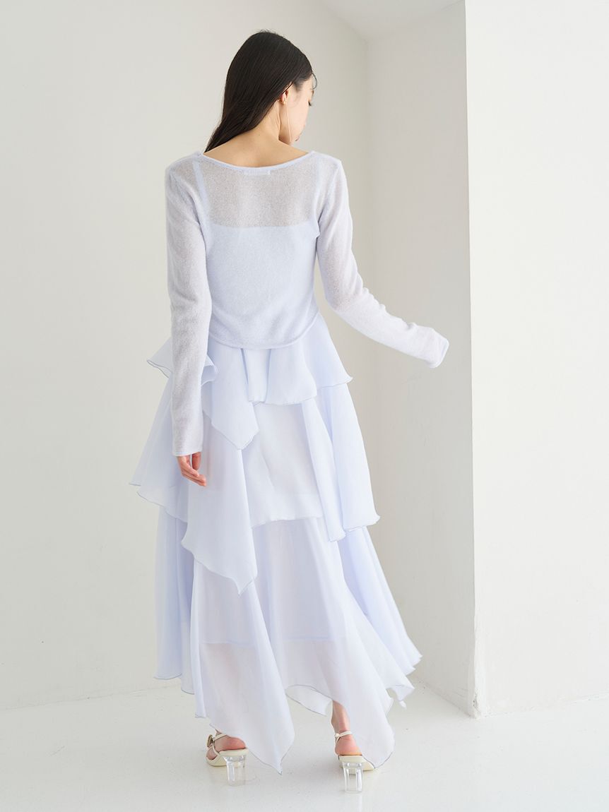 SNIDEL「シアーイレヘムニットコンビワンピース」|ワンピース|