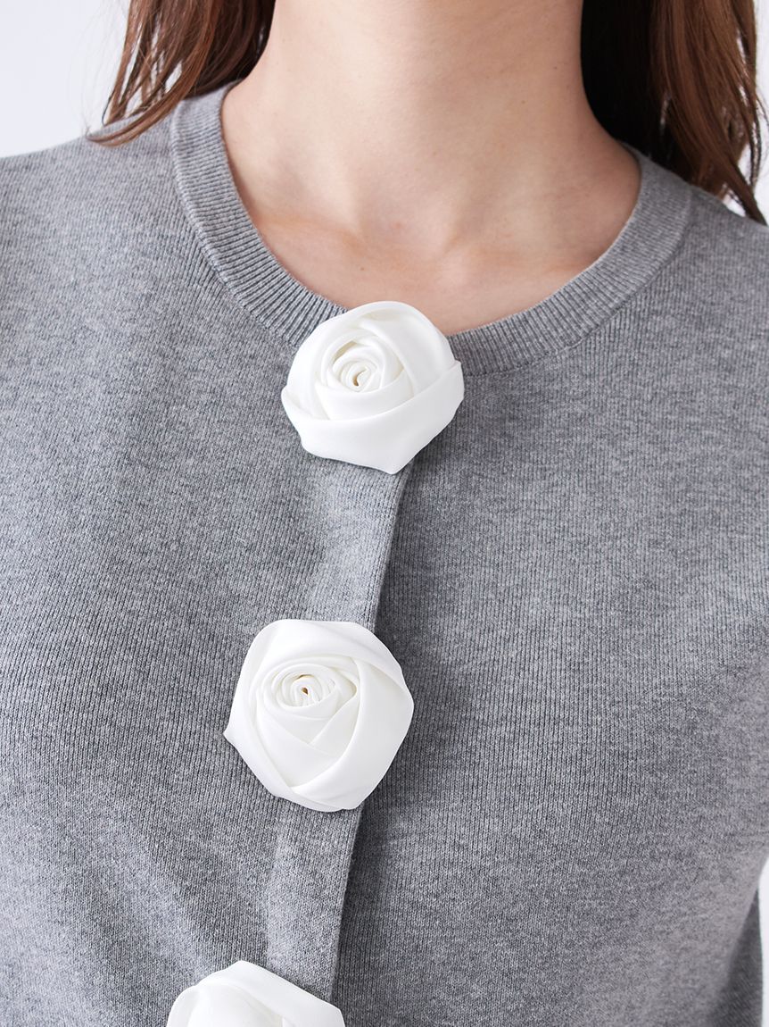 SNIDEL「【WEB限定/ROSE Collection】モチーフボタンニットカーディガン」|カーディガン|