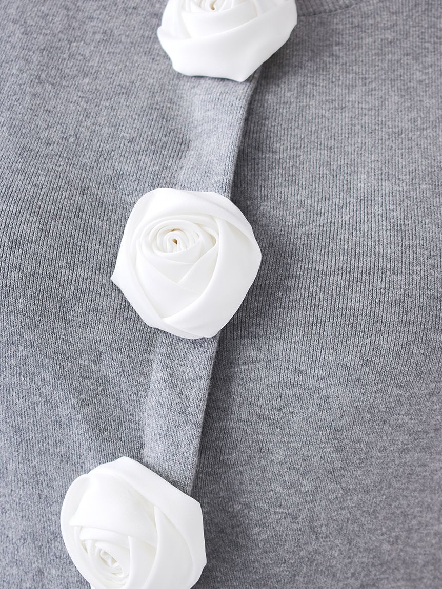 SNIDEL「【WEB限定/ROSE Collection】モチーフボタンニットカーディガン」|カーディガン|