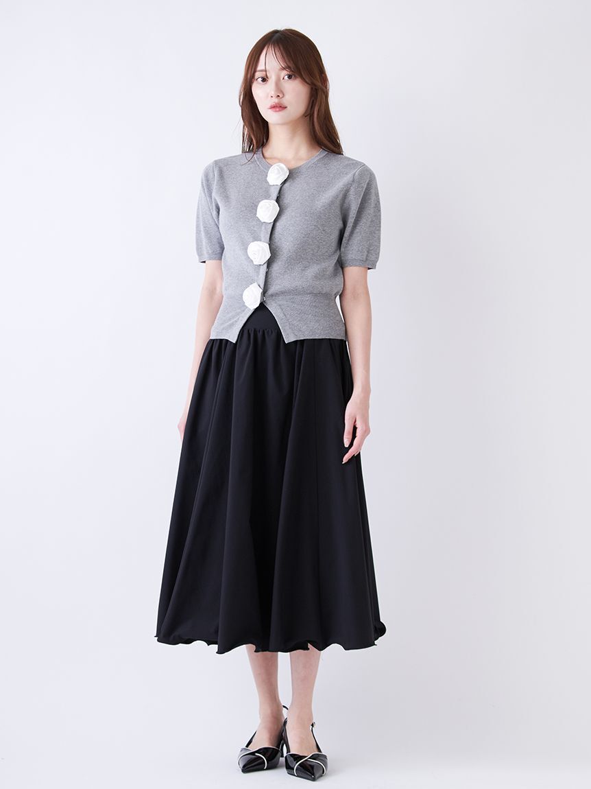 SNIDEL「【WEB限定/ROSE Collection】モチーフボタンニットカーディガン」|カーディガン|