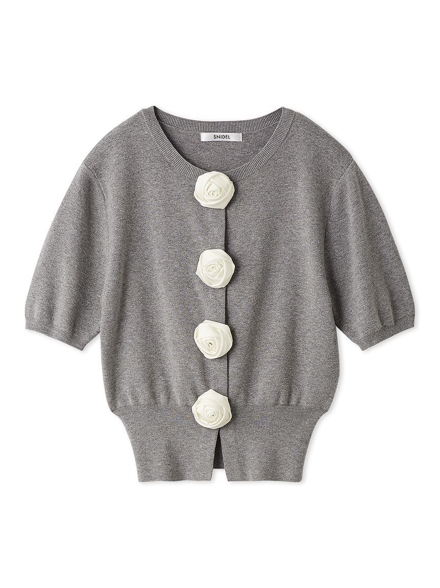 SNIDEL「【WEB限定/ROSE Collection】モチーフボタンニットカーディガン」|カーディガン|