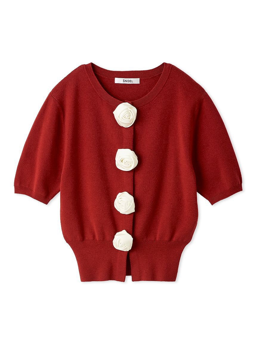 SNIDEL「【WEB限定/ROSE Collection】モチーフボタンニットカーディガン」|カーディガン|