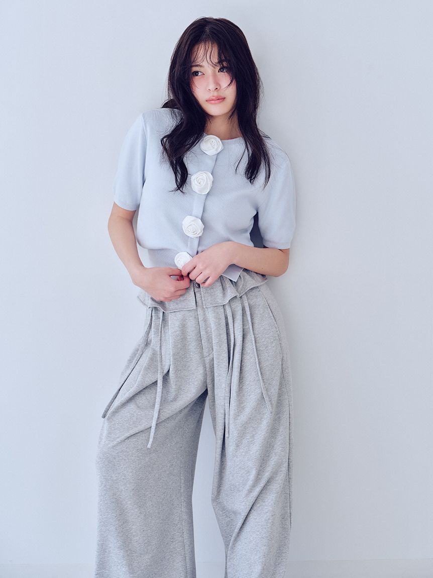 SNIDEL「【WEB限定/ROSE Collection】モチーフボタンニットカーディガン」|カーディガン|