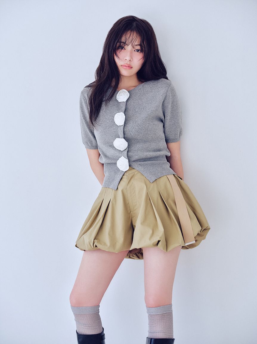 SNIDEL「【WEB限定/ROSE Collection】モチーフボタンニットカーディガン」|カーディガン|