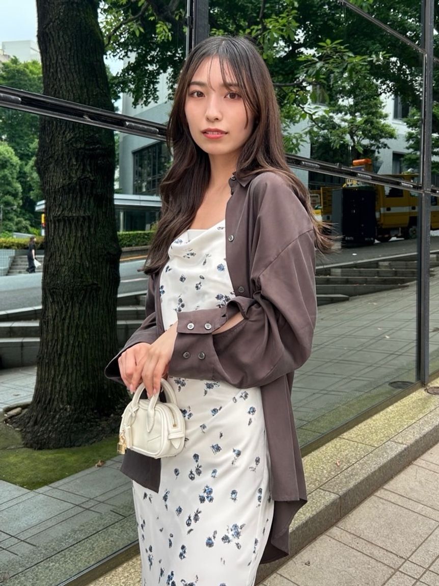 FRAY I.D「ウォッシャブルクールサテンシャツ／ウォッシャブル・接触冷感」|シャツ・ブラウス|