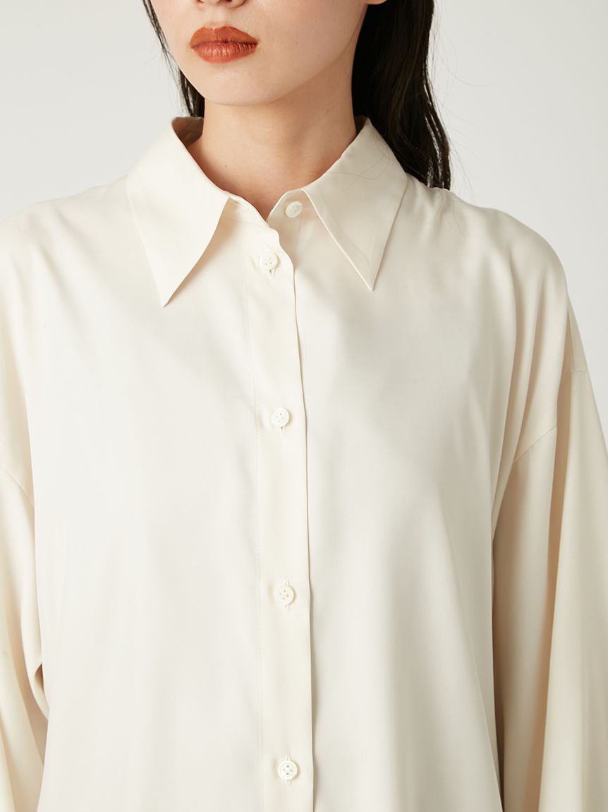 FRAY I.D「ウォッシャブルクールサテンシャツ／ウォッシャブル・接触冷感」|シャツ・ブラウス|