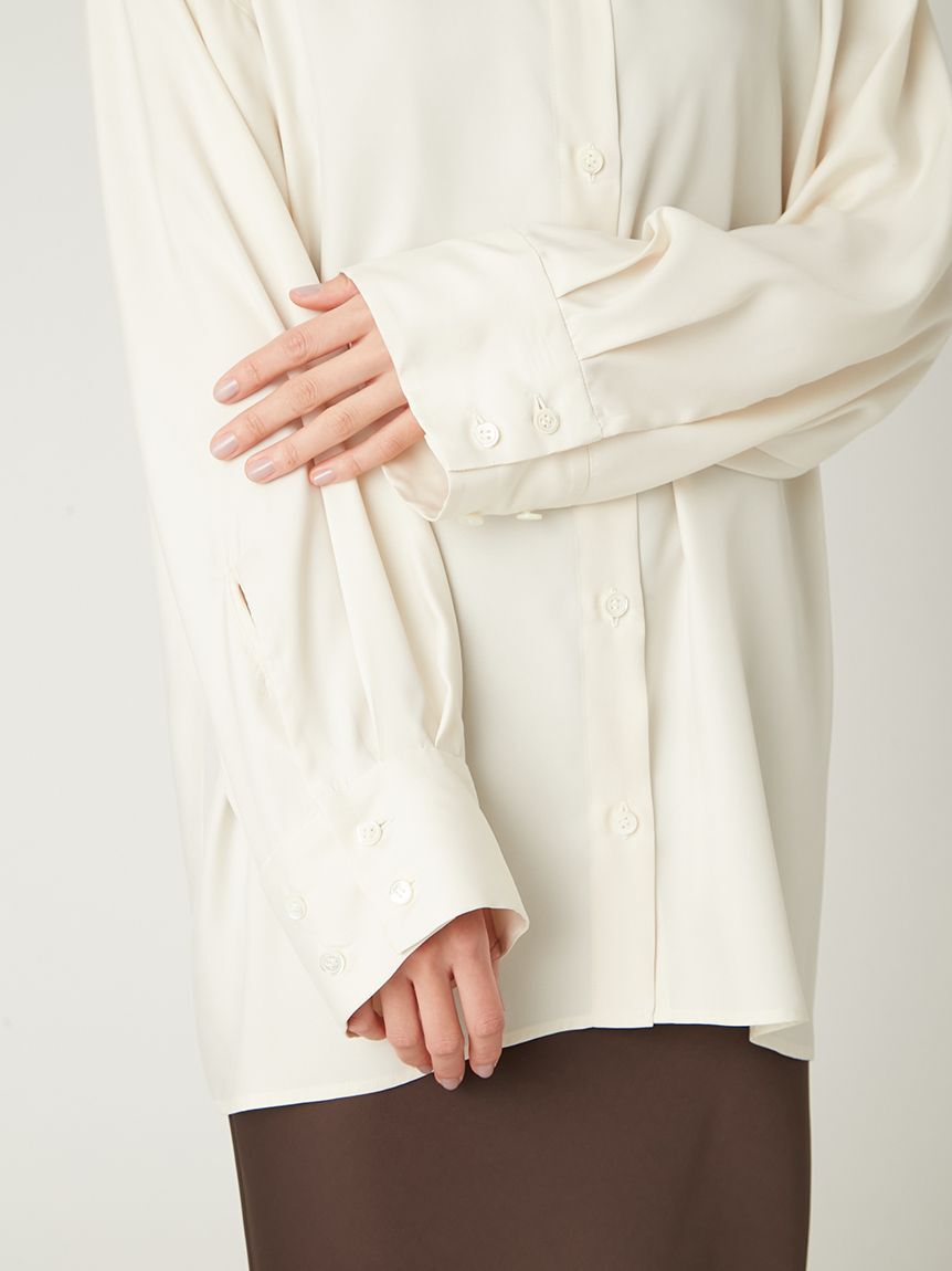 FRAY I.D「ウォッシャブルクールサテンシャツ／ウォッシャブル・接触冷感」|シャツ・ブラウス|