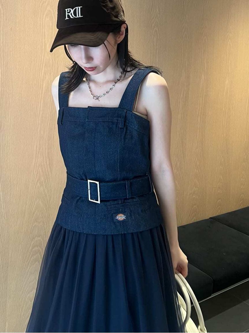 FRAY I.D「【FRAY I.D｜Dickies】チュールコンビジャンパードレス」|ドレス|