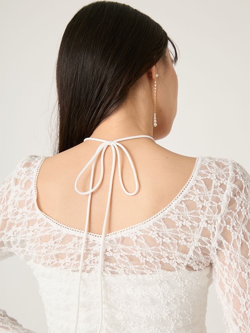 FRAY I.D「ドロストギャザーレーストップス」|Tシャツ・カットソー|