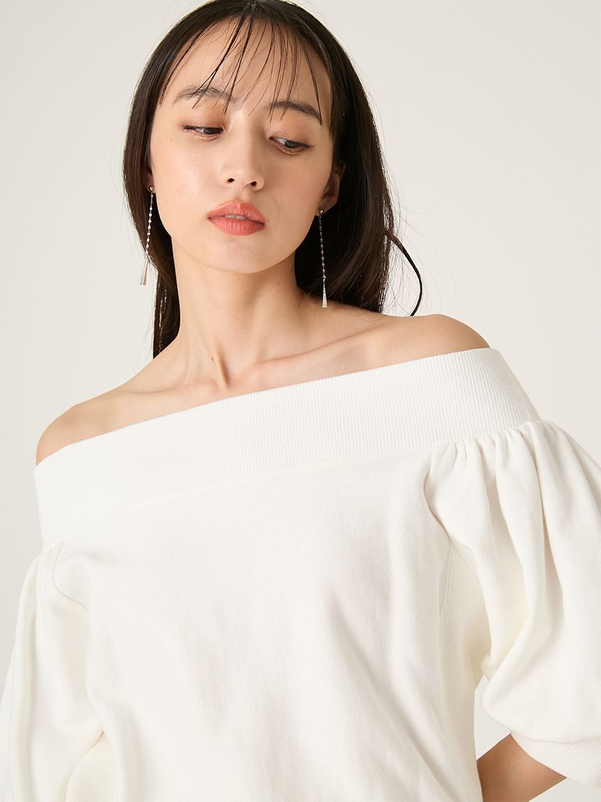 FRAY I.D「【FRAY I.D｜Champion】パフスリーブオフショルスウェット」|スウェット・ジャージ|