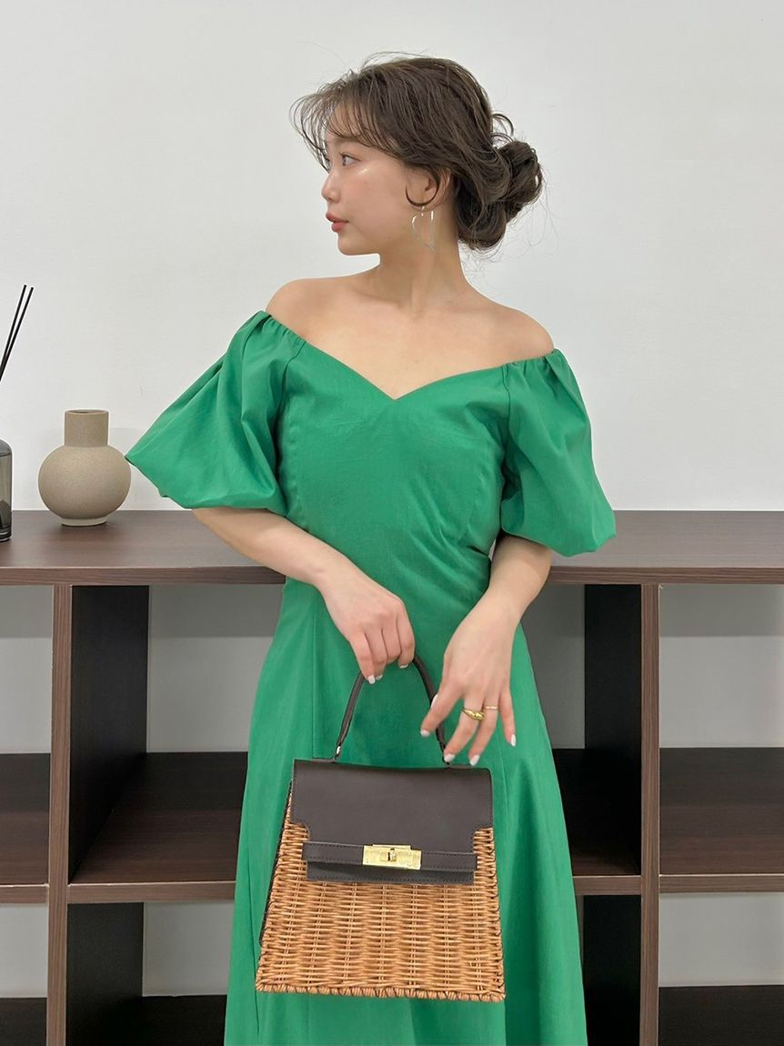 FRAY I.D「【00サイズあり】ボリュームパフスリーブワンピース」|ワンピース|