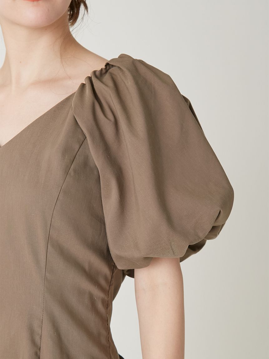 FRAY I.D「【00サイズあり】ボリュームパフスリーブワンピース」|ワンピース|