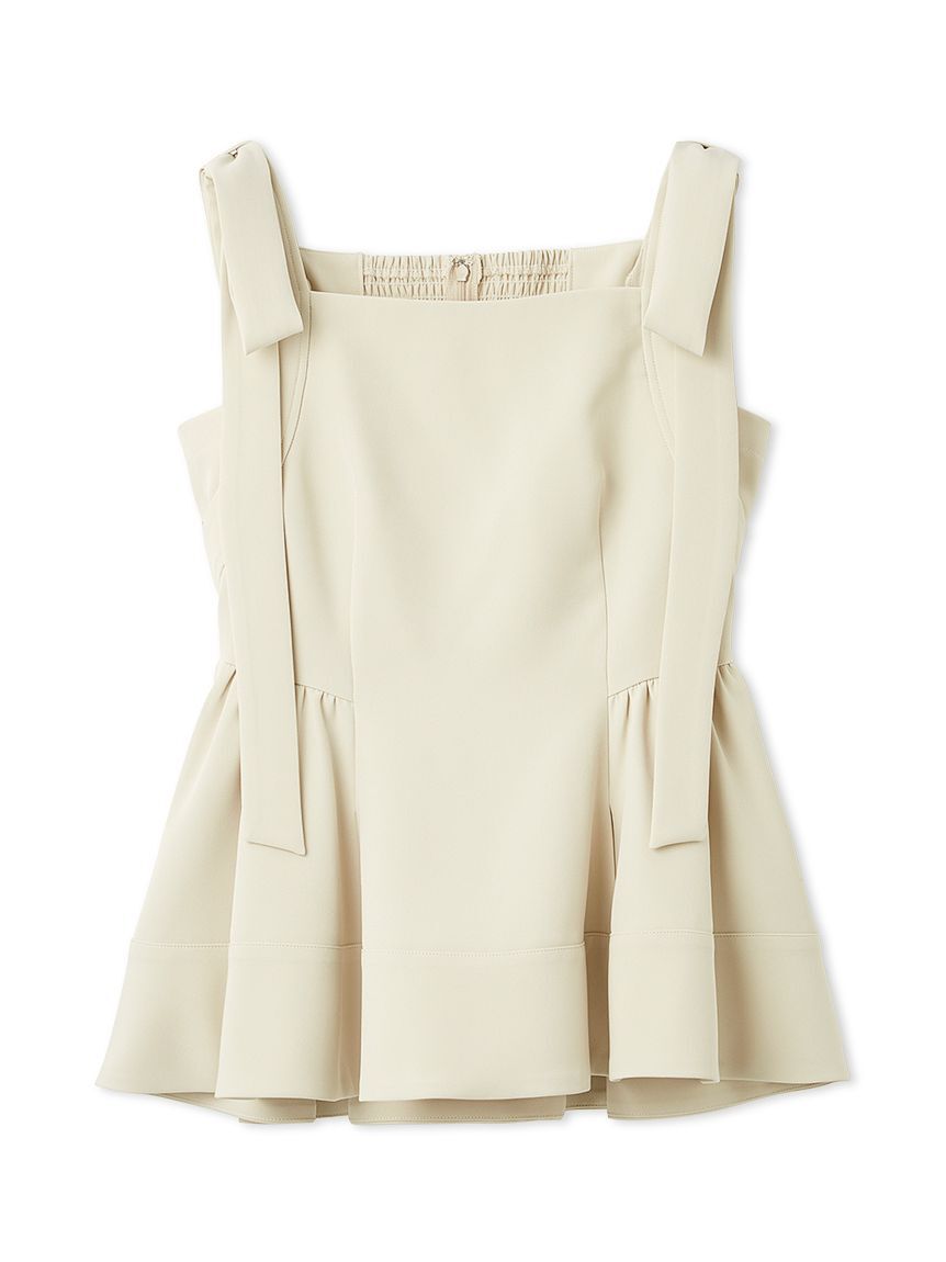 FRAY I.D「【WEB限定】リボンペプラムトップス／ウォッシャブル」|シャツ・ブラウス|