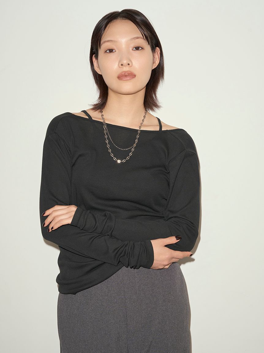 styling/「【MILLER&times;styling/】レイヤード2WAYトップ」|Tシャツ・カットソー|BLK