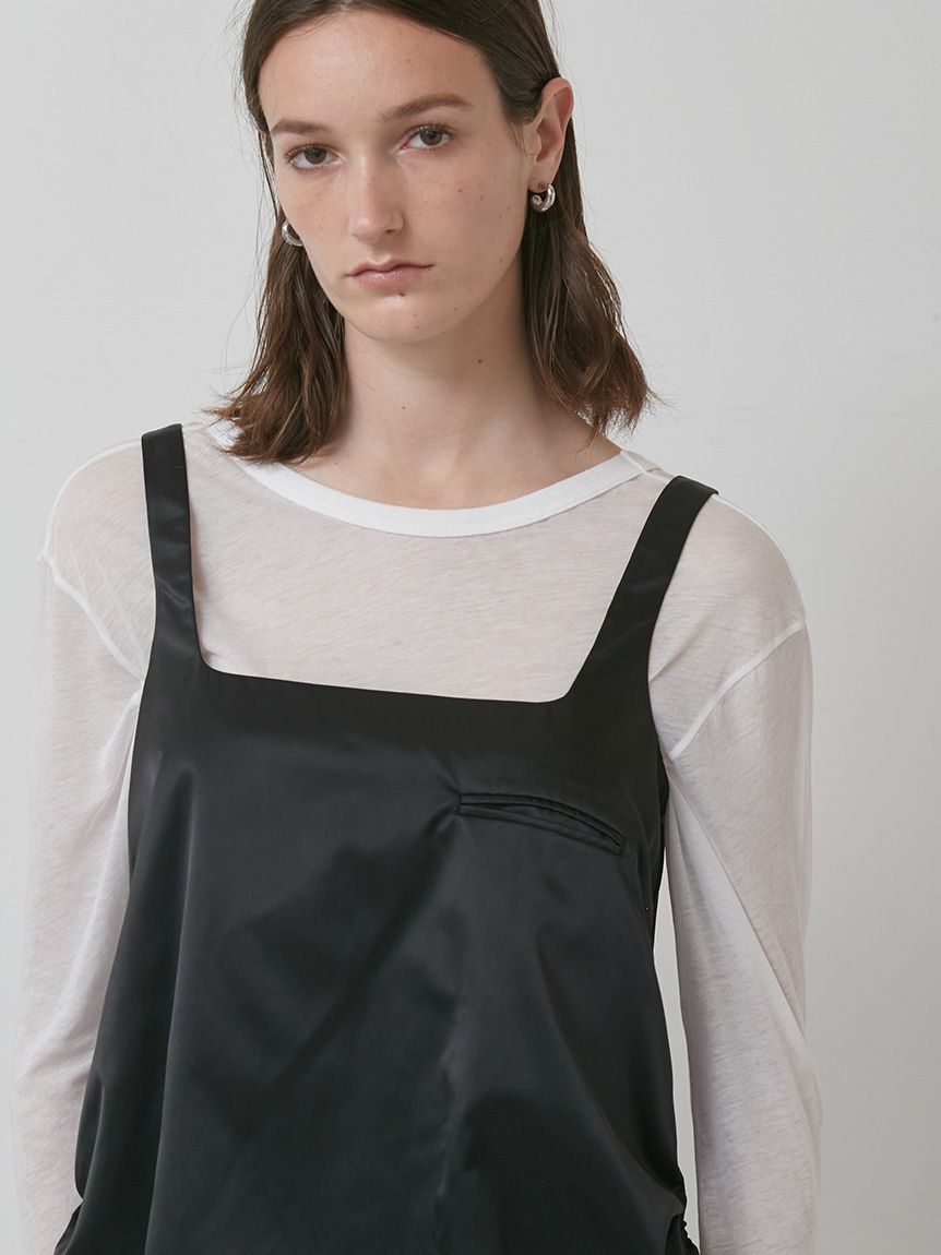 styling/「【セットアップ対応】ナイロンフレアロングトップス」|Tシャツ・カットソー|