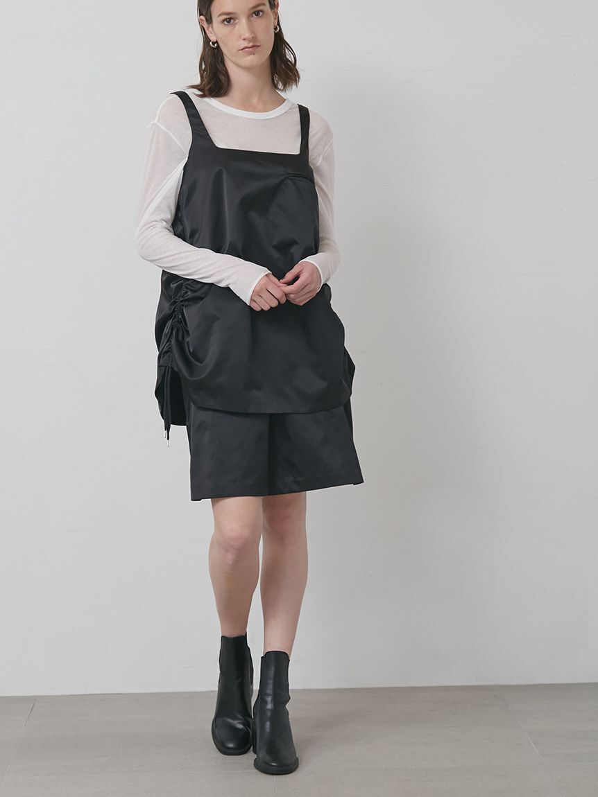 styling/「【セットアップ対応】ナイロンフレアロングトップス」|Tシャツ・カットソー|