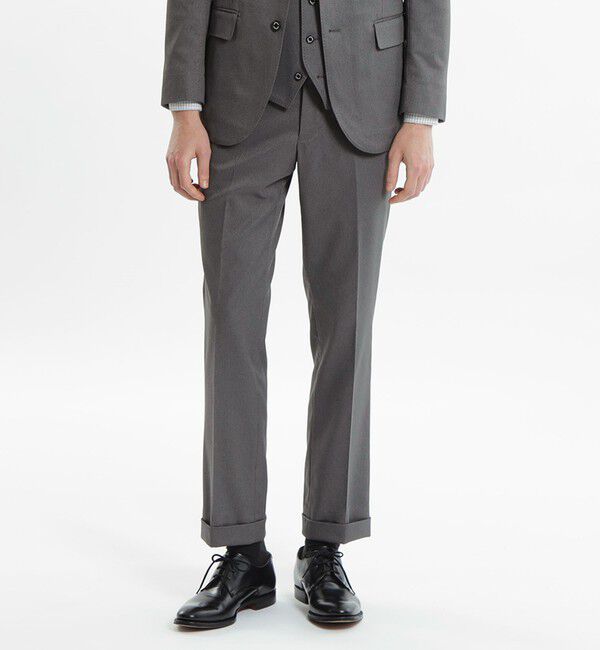 MACKINTOSH PHILOSOPHY「【24年秋冬モデル】トロッター トラウザーズ #000（ナンバーゼロ）バーズアイストレッチ　リサイクル」|スラックス|チャコールグレー
