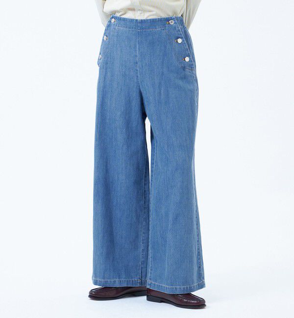 MACKINTOSH PHILOSOPHY「コットンリネンデニムマリンパンツ」|デニム|ライトブルー