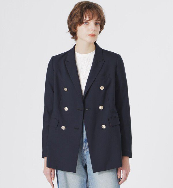  「ダブルブレストブレザー」|テーラードジャケット|ネイビー