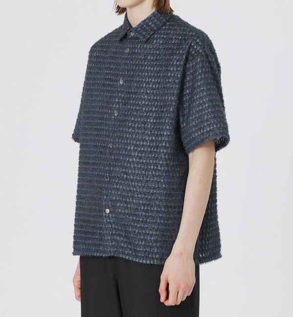  「シアーシャギージオメトリックハーフスリーブシャツ」|シャツ・ブラウス|