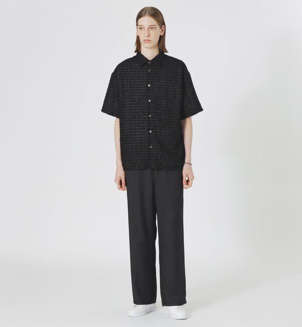  「シアーシャギージオメトリックハーフスリーブシャツ」|シャツ・ブラウス|