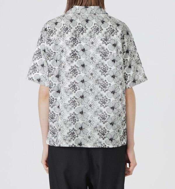  「フラワーエンブロイダリーオープンカラーショートスリーブシャツ」|シャツ・ブラウス|