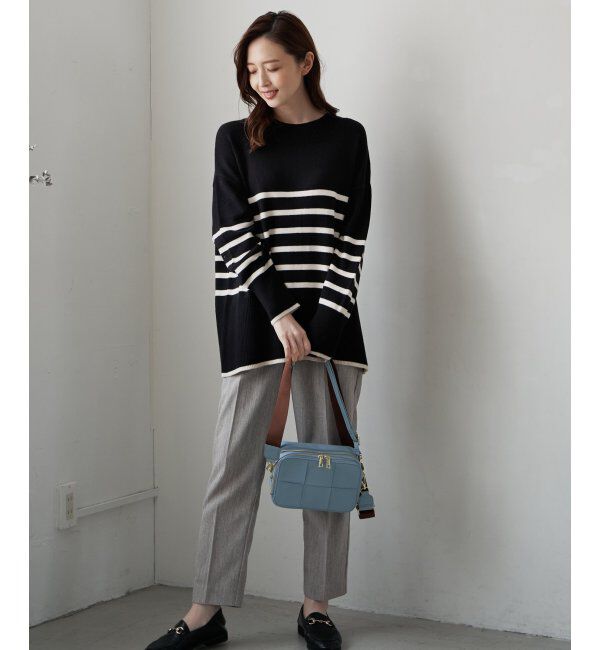 ikka「バックスリットボーダーニットプルオーバー」|ニット・セーター|