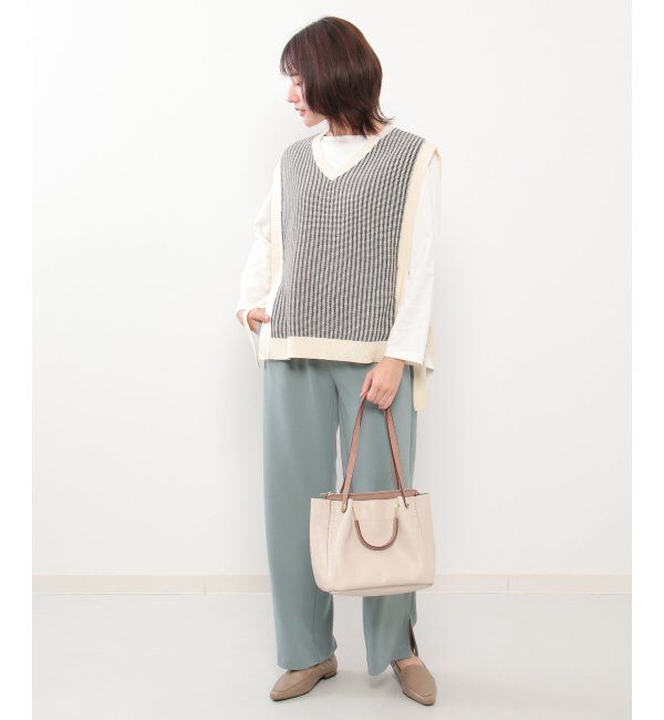 ikka「サイドリボンニットベスト」|ニット・セーター|