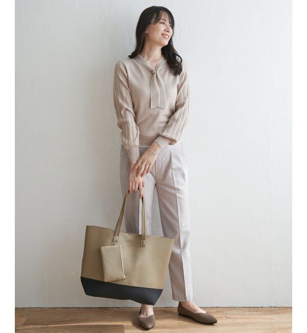 ikka「バイカラーシュリンクトートバッグ」|その他|