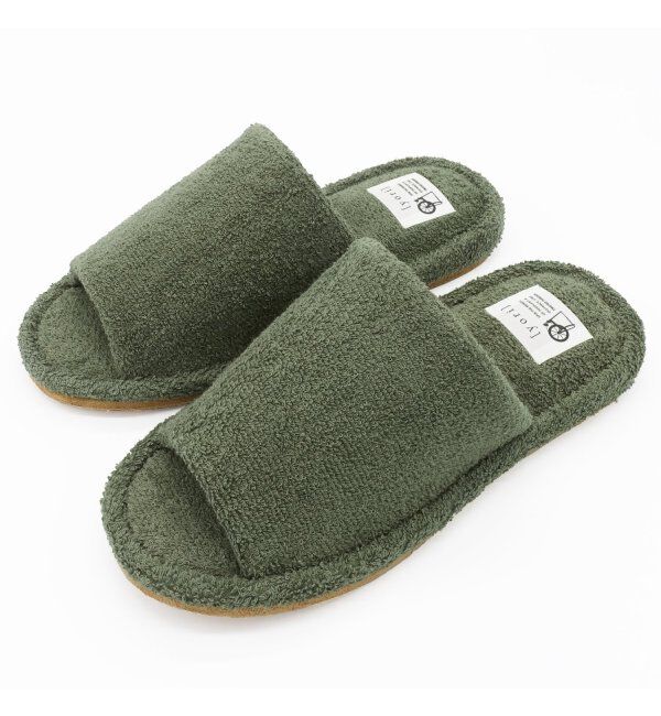 TOKYO DESIGN CHANNEL「yori パイル外縫いスリッパ L」|ルームシューズ|グリーン