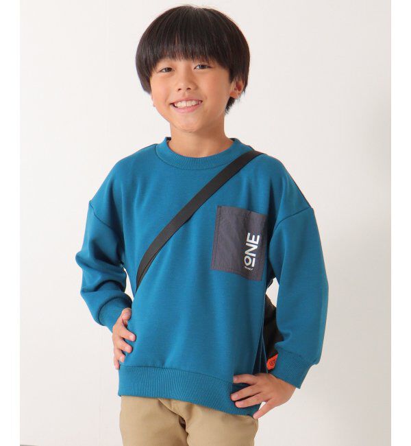 ikka kids「ダンボールプリントポケ付きトレーナー（120~160cm）」|Tシャツ・カットソー|ブルー