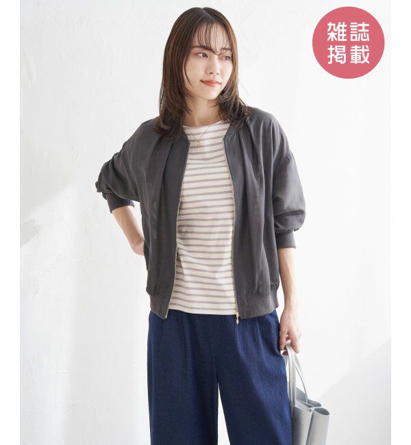 ikka「【雑誌InRed5月号掲載】シアーリブブルゾン」|ブルゾン・スタジャン|チャコール