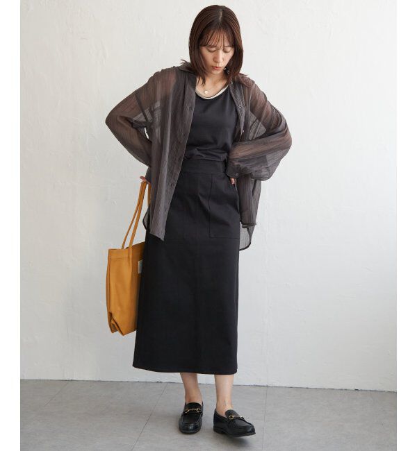 ikka「GOKU楽Iラインタイトスカート」|スカート|