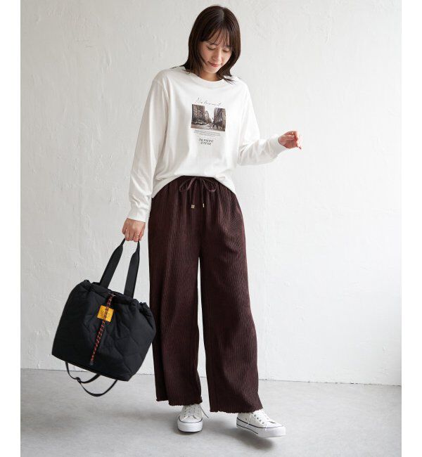 ikka「ジャガードプリーツワイドパンツ」|その他|