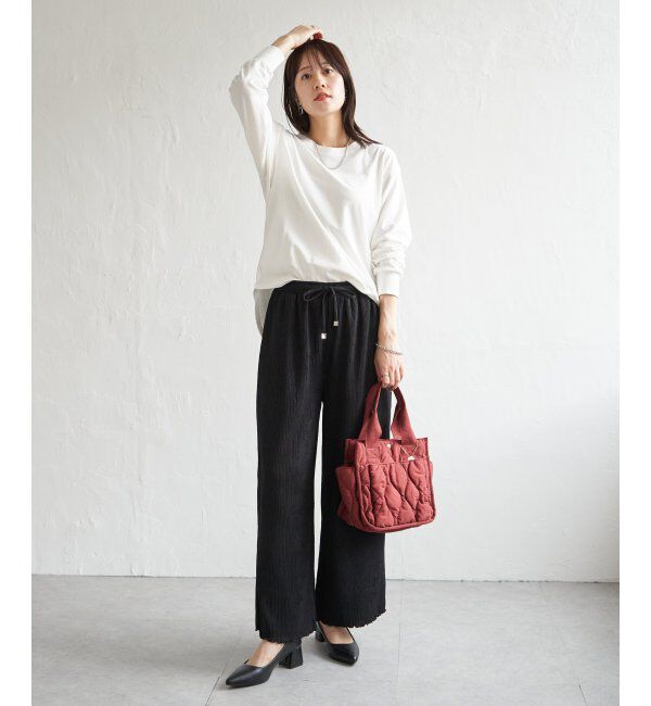 ikka「ジャガードプリーツワイドパンツ」|その他|