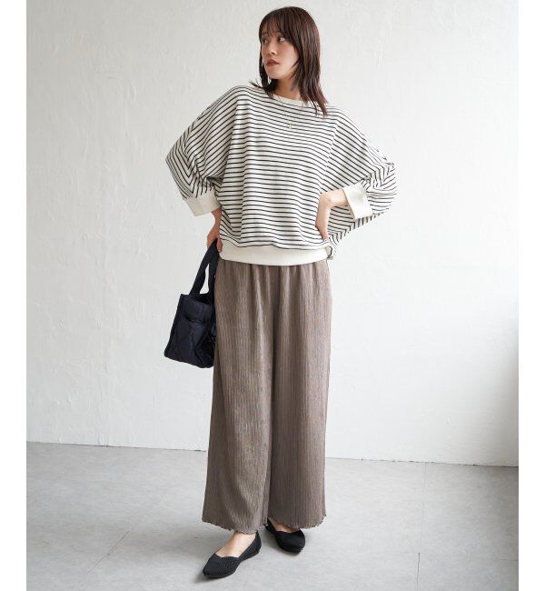 ikka「ジャガードプリーツワイドパンツ」|その他|