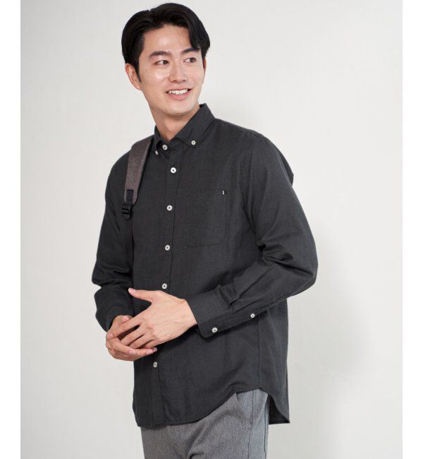 ikka「イージーケアネルスイスカラーボタンダウンシャツ」|シャツ・ブラウス|