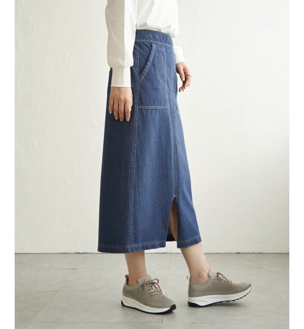 ikka「GOKU楽タイトスカート」|スカート|ブルー