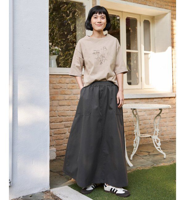 Lbc with Life「デニムコットンワークフレアスカート」|スカート|