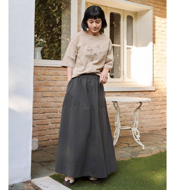 Lbc with Life「デニムコットンワークフレアスカート」|スカート|