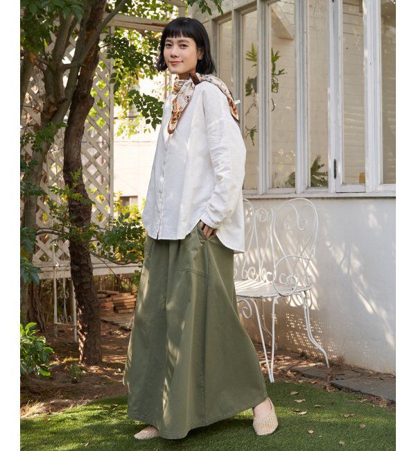 Lbc with Life「デニムコットンワークフレアスカート」|スカート|