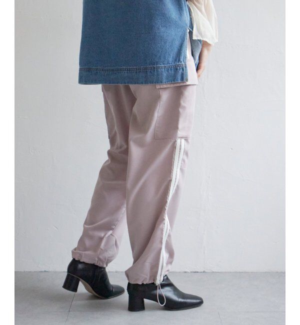 VENCE share style「ポプリンライン入りカーゴパンツ」|デニム|