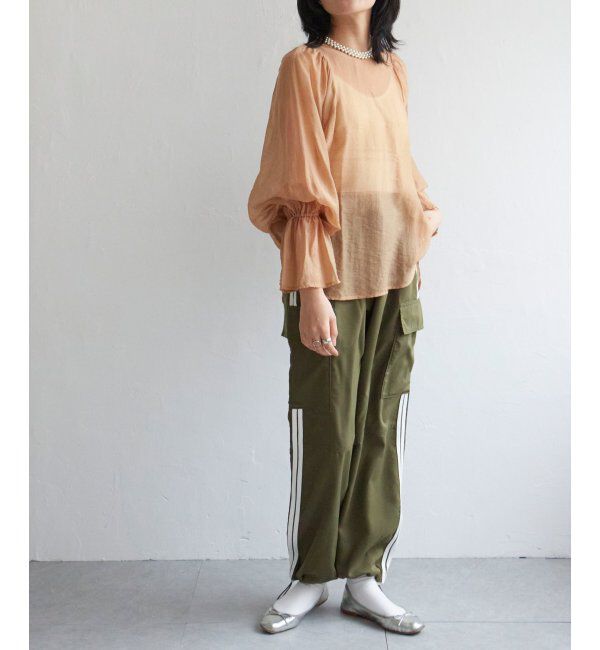 VENCE share style「ポプリンライン入りカーゴパンツ」|デニム|