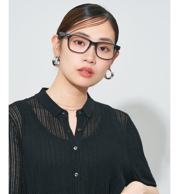  「ウェリントン型 メガネ | レザー調 ラバーテンプル 眼鏡 伊達メガネ 度付き CLASSIC レンズ交換券付」|メガネ|