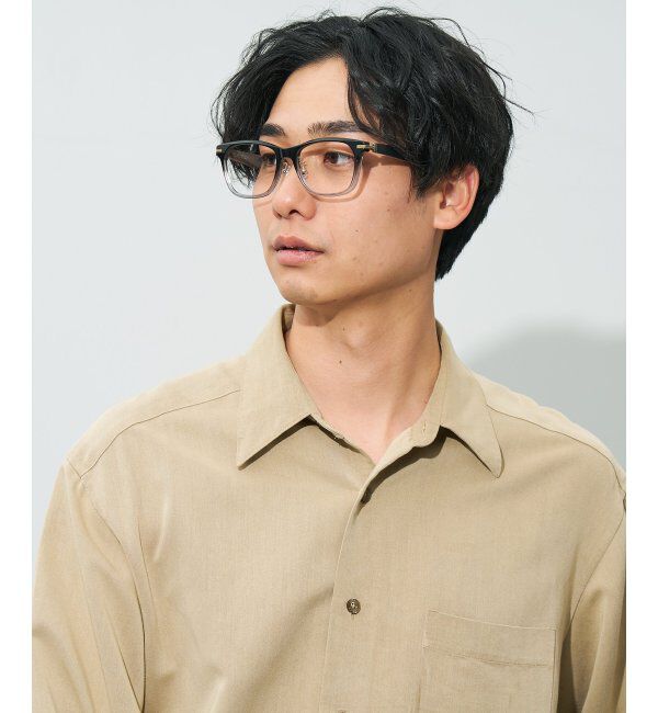  「ウェリントン型 メガネ | レザー調 ラバーテンプル 眼鏡 伊達メガネ 度付き CLASSIC レンズ交換券付」|メガネ|