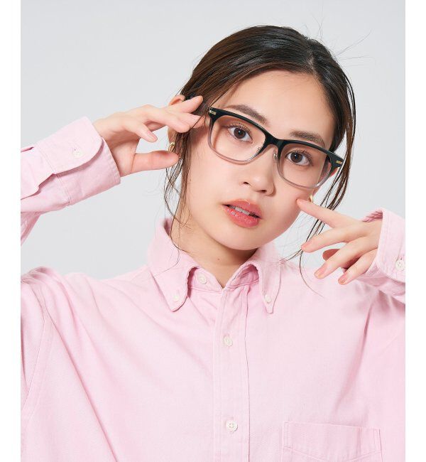  「ウェリントン型 メガネ | レザー調 ラバーテンプル 眼鏡 伊達メガネ 度付き CLASSIC レンズ交換券付」|メガネ|