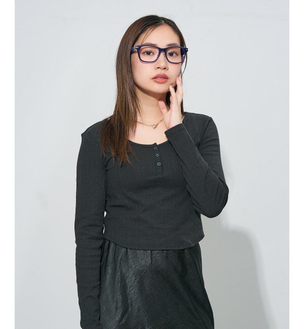  「ウェリントン型 メガネ | レザー調 ラバーテンプル 眼鏡 伊達メガネ 度付き CLASSIC レンズ交換券付」|メガネ|