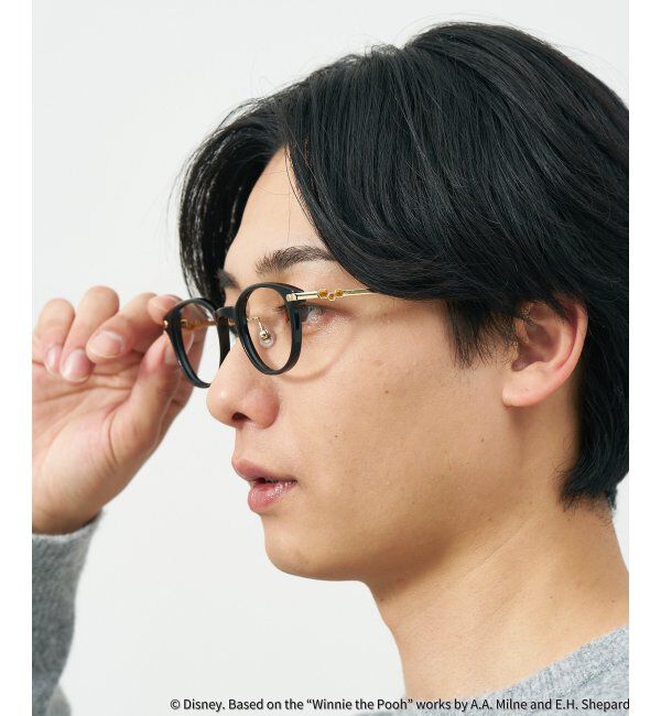  「 ウェリントン型 メガネ | 軽量、眼鏡、くまのプーさん Zoff  レンズ交換券付 レンズ交換券付」|メガネ|